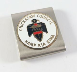 Vintage Chickasaw Council Kamp Kia Kima Boy Scout Bsa Metal Belt Loop Slide