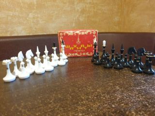 Olympic Chess Set Vintage Ussr Plastic Antique.  King 9.  5 Cm Box Board 40×40
