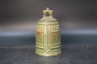 Japanese Antique Bronze Temple Bell Buddhism Ornament Bt172