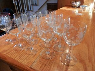 VINTAGE PRINCESS HOUSE HERITAGE set of 12 STEM WHITE/RED WINE GLASS GLASSES 420 2