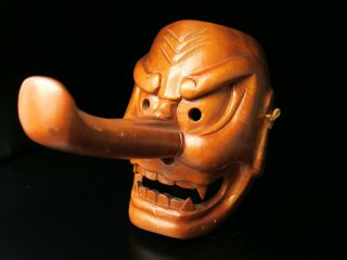 Japanese Handmade TENGU mask noh kyougen kagura demon mask bugaku 3