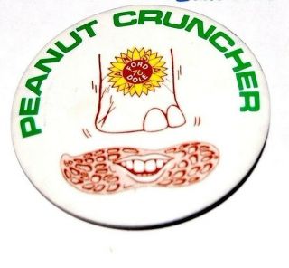 1976 Gerald Ford Dole Campaign Pin Pinback Button Peanut Cruncher Jimmy Carter