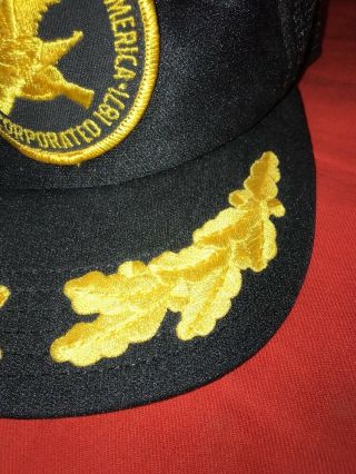 Vintage 80s NRA National Rifle Association SnapBack Trucker Hat Cap Gold Leaf 3