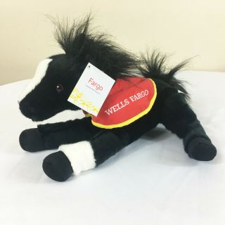 A27 Wells Fargo Black Legendary Pony Horse Plush 13 " Stuffed Toy Lovey Bank