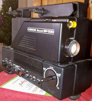 Vintage Chinon Sound Sp - 330 8mm Projector.  Bulb/tested/working Exc
