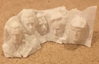 Mount Trumpmore Mount Rushmore With Trump - 3d Printed In White Pla - 6 X 2 1/2 "