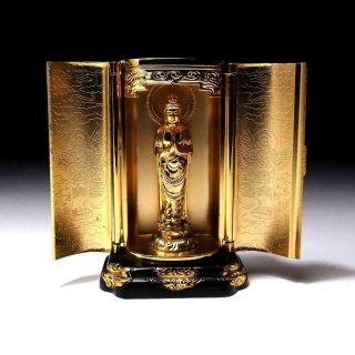 @yl38: Vintage Japanese Gold Plating Copper Buddha Statue