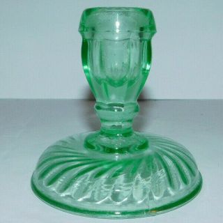 Neat Vintage Green Depression Glass Candle Holder