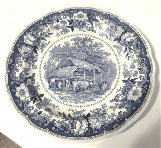 Spode " Country Scenes - Barnyard ".  Blue & White 10 " Plate.