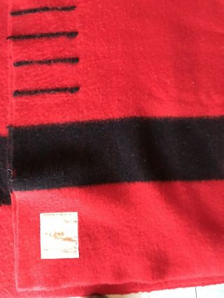 Wonderful Vintage Wool Hudson Bay Red 4 Point Blanket