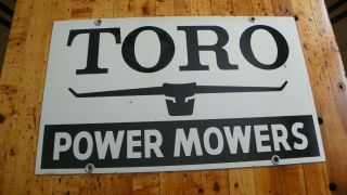 Toro Lawn Mowers Vintage Sign Double Sided Dealer 12x20 Power Mowers