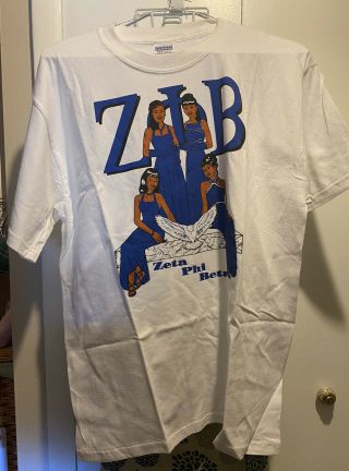 Nwot - Women’s Zeta Phi Beta Sorority T - Shirt (color: White,  Size: Large)