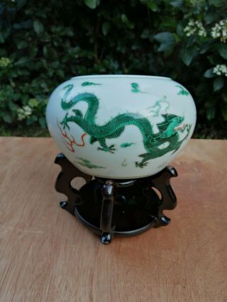 Antique Chinese Famille Rose Brush Pot with 4 Chinese Charaters to Base 2
