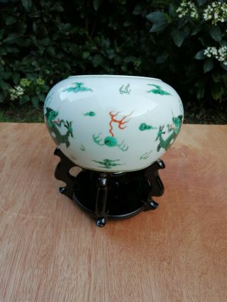 Antique Chinese Famille Rose Brush Pot with 4 Chinese Charaters to Base 3
