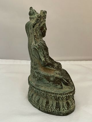 Antique Miniature Chinese Bronze Buddha Statue 2
