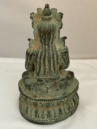 Antique Miniature Chinese Bronze Buddha Statue 3