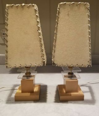 Vintage Art Deco Table Lamps - Set Of 2 With Shades
