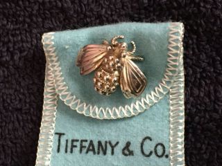 Tiffany & Co Gorgeous Vintage Unusual Bumble Bee Sterling Silver Pin Brooch 2
