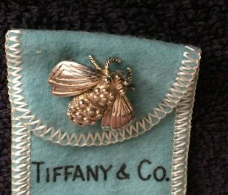 Tiffany & Co Gorgeous Vintage Unusual Bumble Bee Sterling Silver Pin Brooch 3