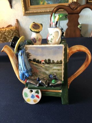 Vintage Limited Edition Made In England Tony Carter Artist Painted Tea Pot