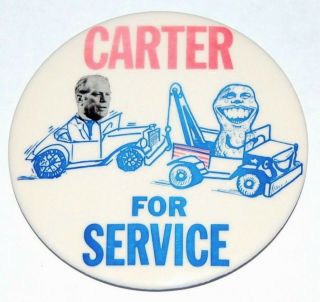 1976 Jimmy Carter 3.  5 " Gerald Ford Service Campaign Pin Pinback Button Political