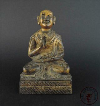 Very Large Old Chinese Tibet Gilt Bronze Made Tibetan Buddha Statue