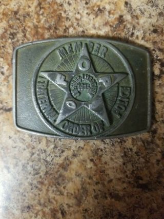 Vintage Fraternal Order Of Police Belt Buckle Fop