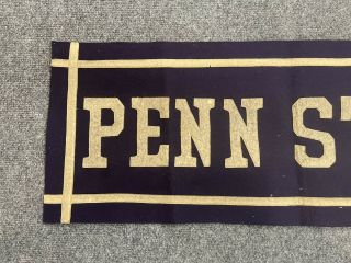 c 1900s Antique Vintage Felt Wool Penn State Pennant Banner 30.  5 In X 11.  5 In 2