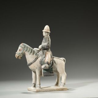 Chinese Ming Dynasty Glazed Tomb Pottery Horse And Musician
