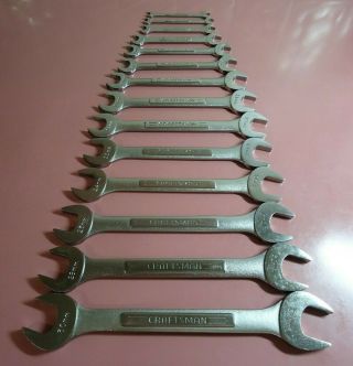 Vintage Craftsman 14pc Double Open End Metric Wrench Set Vv Made In The Usa