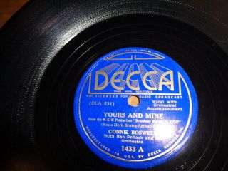 1937 Decca Sunburst Lb.  Jazz 78/connie Boswell W.  Ben Pollack Orch.  /e