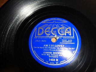 1937 Decca Sunburst lb.  Jazz 78/CONNIE BOSWELL w.  Ben Pollack Orch.  /E 2