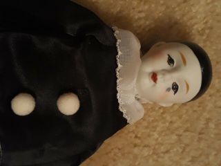 Small Black And White Porcelain Clown Doll 2