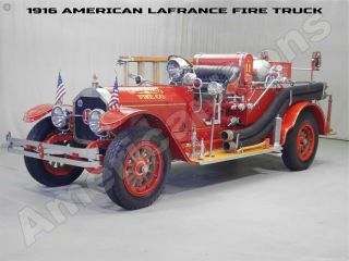 1916 American Lafrance Fire Truck Metal Sign: Garfield Fire Company,  Nj?