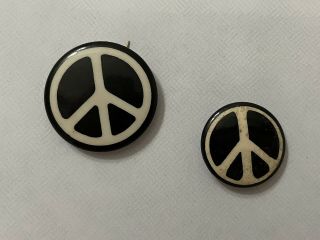 Vintage Vietnam War Peace Sign Buttons,  American,  Anti - War,  Helmet Pins