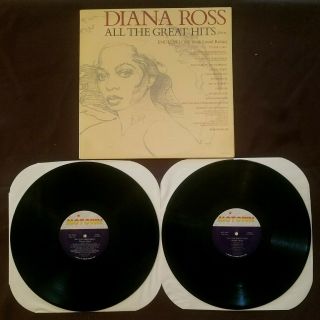Diana Ross All The Greatest Hits 2 Lp Set 1981 Motown M13 - 960c2 Exc