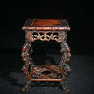Chinese Rosewood Wooden Statue Exquisite Antique Decor Hand Carved Wood Ornament
