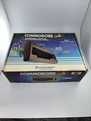 Vintage Boxed Commodore 64 Computer,  Matching Serial - Powers On