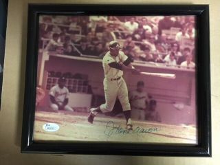 Hank Aaron Braves Signed Early Career Vintage 8x10 Framed Photo Jsa
