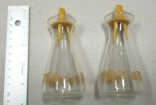 Vintage Pyrex Corelle Butterfly Gold Clear Glass Salt And Pepper Set Of 2
