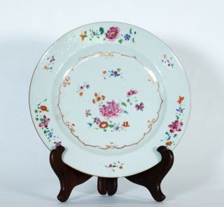 Antique Chinese Porcelain Famille Rose Hand Painted Plate 18th Century Qianlong