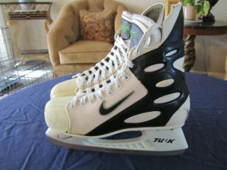 Vintage Nike Zoom Air White Ice Hockey Skates Size 12