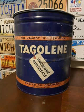 Vintage Skelly Tagolene Lubricants 25 Pound Can Gas Oil Advertising Uncommon Can