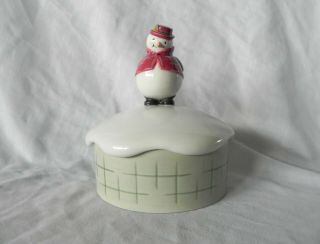 Michel & Co Snowman Trinket Box Candy Dish Christmas