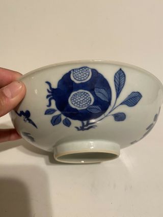 Antique Chinese 19th Century Blue and White Bowl With Endless Knot Mark 3