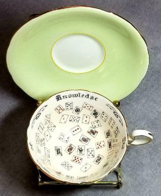 Estate Vintage Aynsley Teacup & Saucer " The Cup Of Knowledge " Fortune Telling