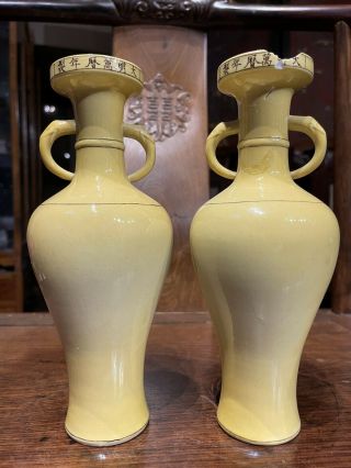 Chinese Antique Porcelain Pair Vase Xuande Mark Qing China Asian
