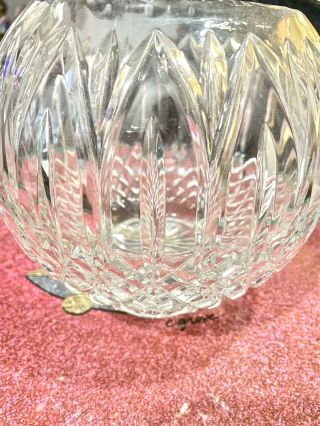 Vintage Large Round Waterford Cut Crystal Rose Bowl in Lismore Pattern 2