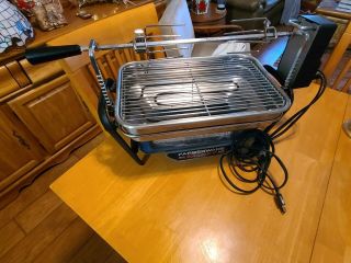 Vintage Farberware Open Hearth Electric Indoor Broiler Rotisserie Bbq Grill 450a
