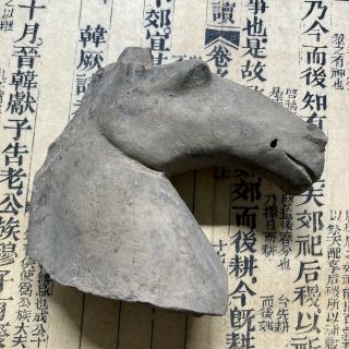 Chinese Antique Western Han Dynasty Grey Pottery Horse 